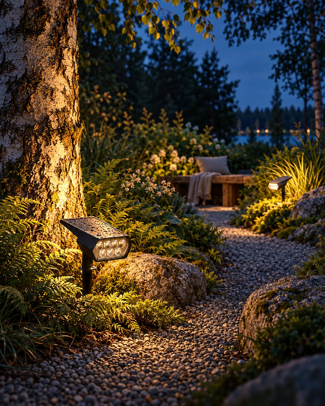 Le même jardin le soir